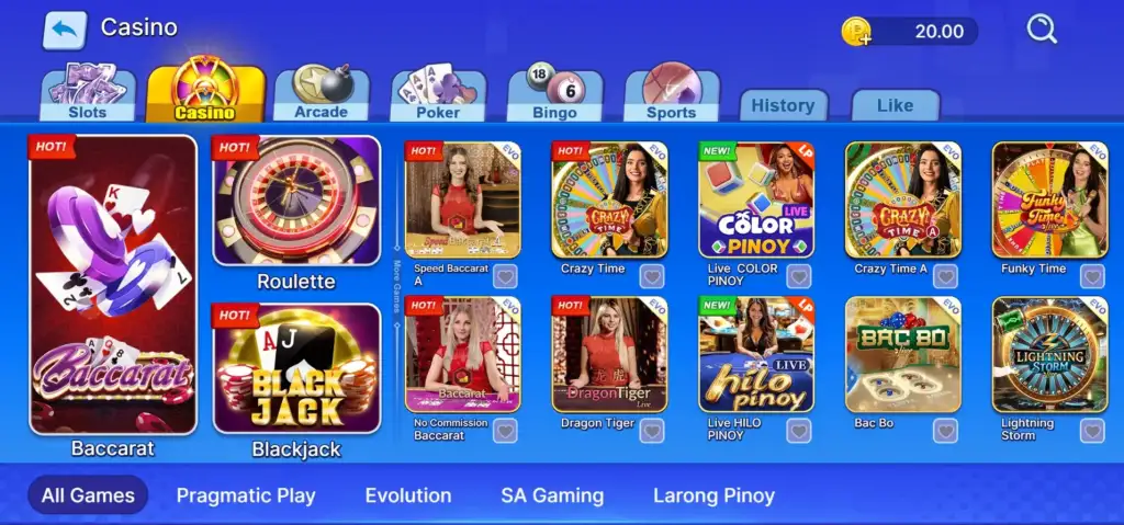 playtime casino page