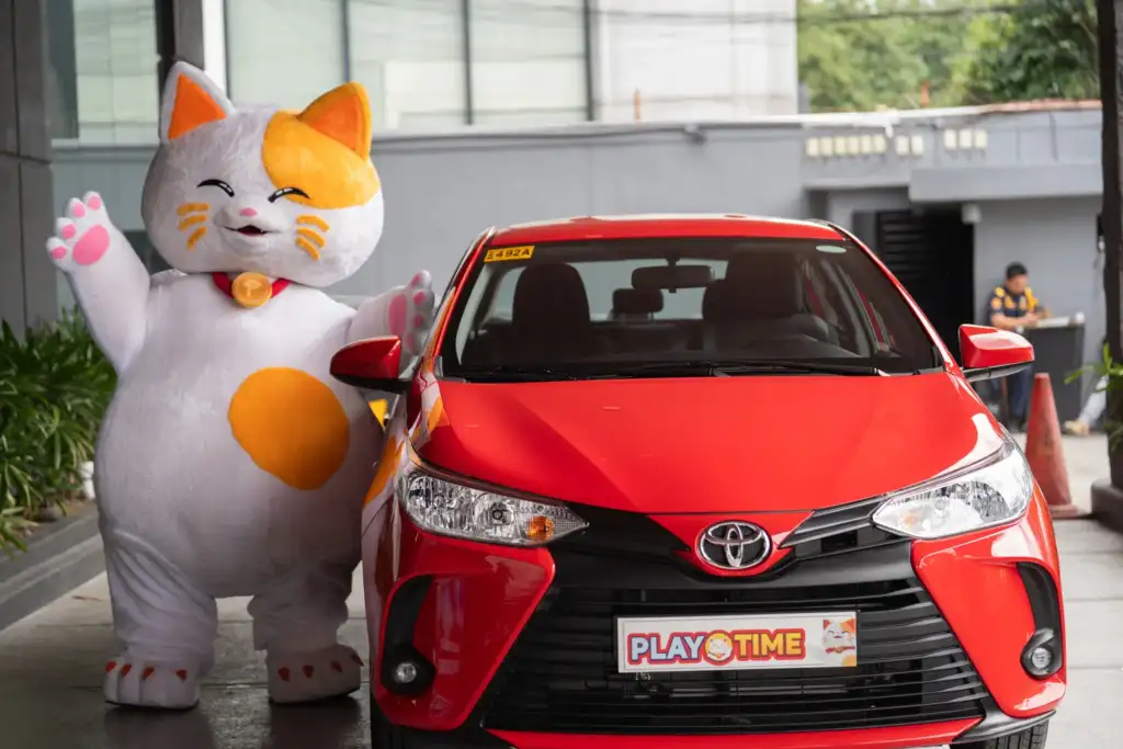 playtime mascot and red car