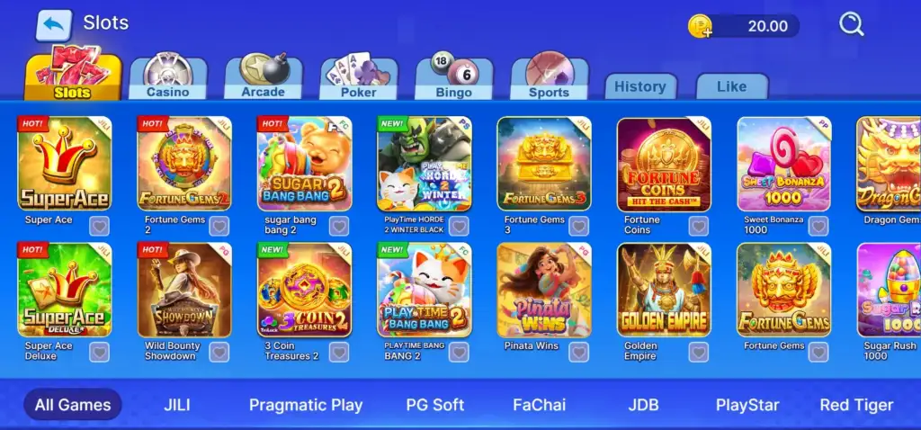playtime slots page